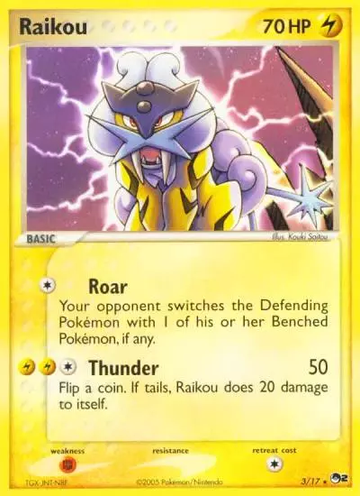Raikou 3/17 POP Series 2 Pokemon card