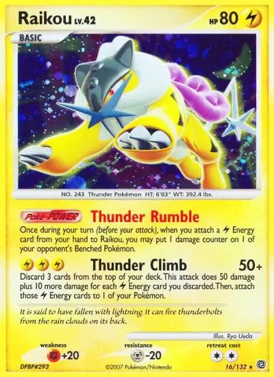 Raikou 16/132 Secret Wonders Pokemon card
