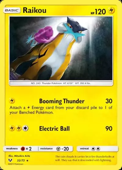 Raikou 32/73 Shining Legends Pokemon card