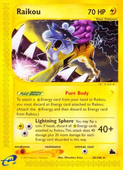Raikou 28/144 Skyridge Pokemon card