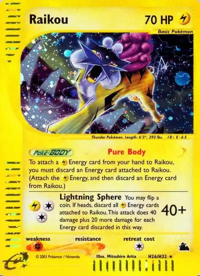 Raikou H26/144 Skyridge Pokemon card