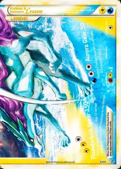 Raikou & Suicune LEGEND 93/95 HS—Unleashed Pokemon card