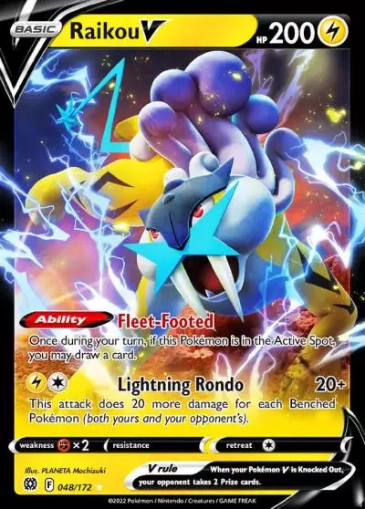 Raikou V 48/172 Brilliant Stars Pokemon card