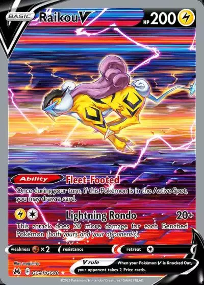 Raikou V GG41/70 Crown Zenith Galarian Gallery Pokemon card