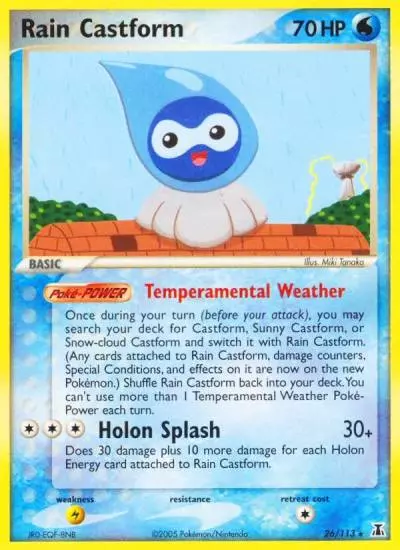 Rain Castform 26/113 Delta Species Pokemon card