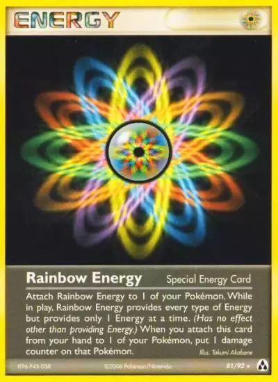 Rainbow Energy 81/92 Legend Maker Pokemon card