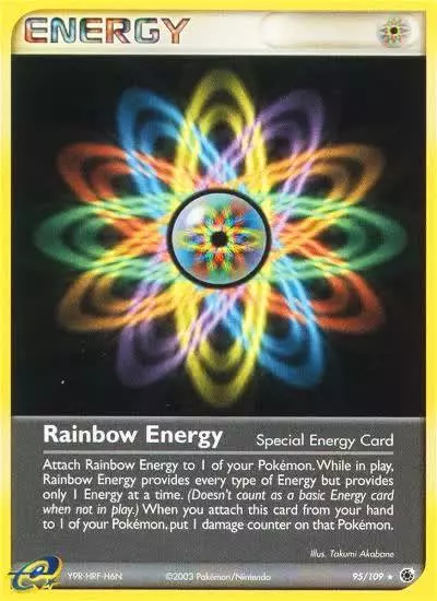Rainbow Energy 95/109 Ruby & Sapphire Pokemon card