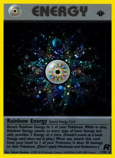 Rainbow Energy 17/82 Team Rocket Pokemon card
