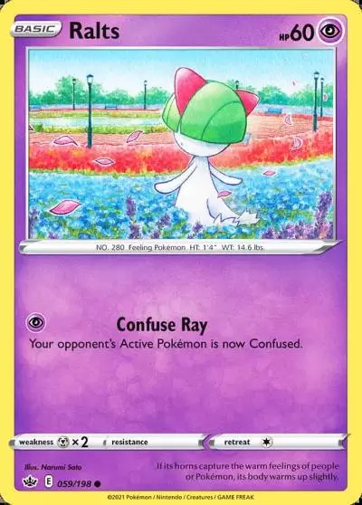 Ralts 59/198 Chilling Reign Pokemon card