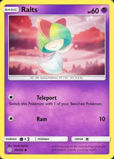 Ralts 80/236 Cosmic Eclipse Pokemon card