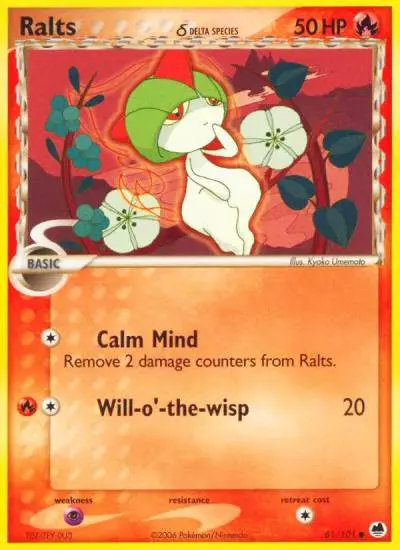 Ralts δ 61/101 Dragon Frontiers Pokemon card