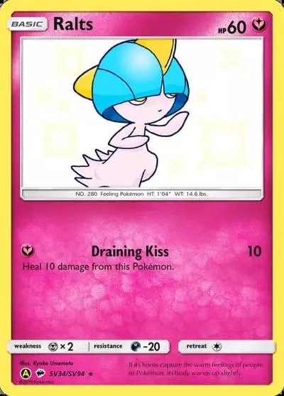 Ralts SV34/94 Hidden Fates Shiny Vault Pokemon card