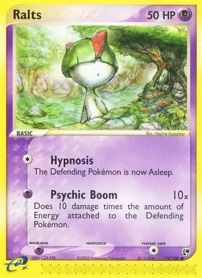 Ralts 74/100 Sandstorm Pokemon card