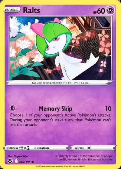 Ralts 67/195 Silver Tempest Pokemon card