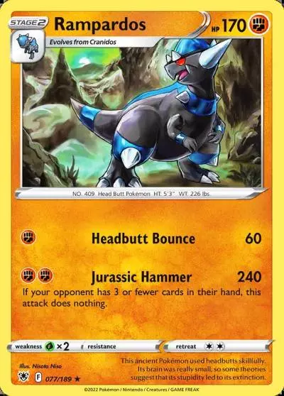 Rampardos 77/189 Astral Radiance Pokemon card