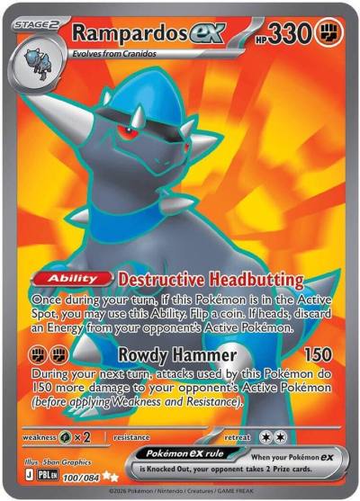Rampardos ex 100/84 Pitch Black Pokemon card