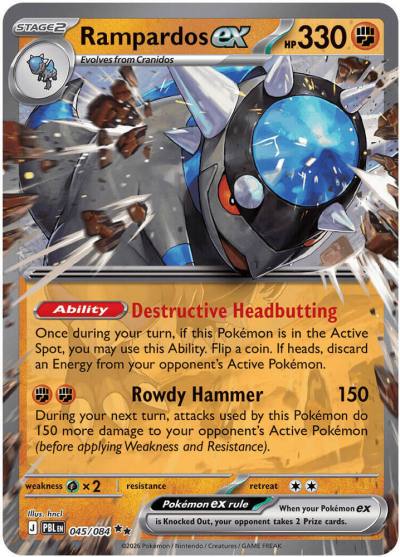 Rampardos ex 45/84 Pitch Black Pokemon card