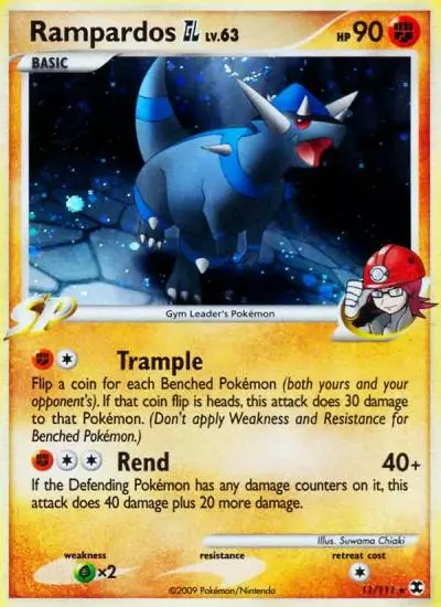 Rampardos GL 11/111 Rising Rivals Pokemon card