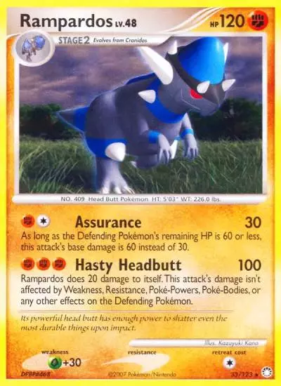 Rampardos 33/123 Mysterious Treasures Pokemon card