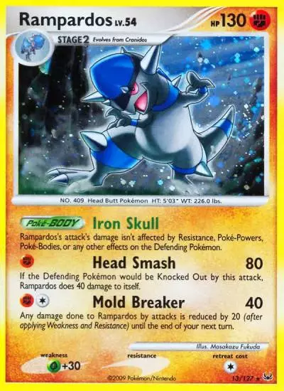 Rampardos 13/127 Platinum Pokemon card