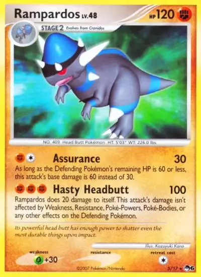 Rampardos 5/17 POP Series 6 Pokemon card