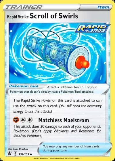 Rapid Strike Scroll of Swirls 131/163 Battle Styles Pokemon card