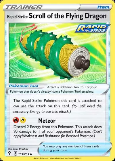 Rapid Strike Scroll of the Flying Dragon 153/203 Evolving Skies Pokemon card