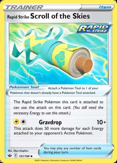 Rapid Strike Scroll of the Skies 151/198 Chilling Reign Pokemon card