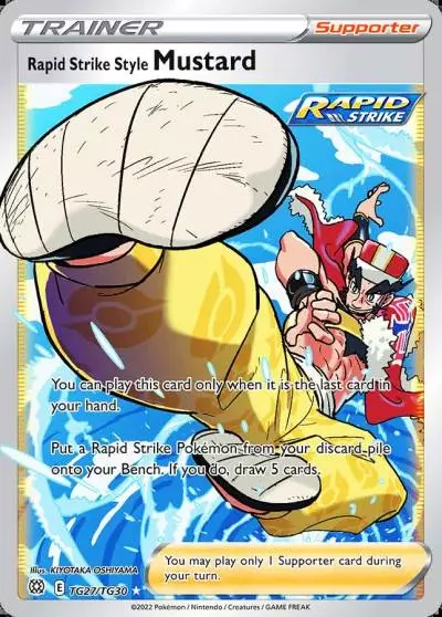 Rapid Strike Style Mustard TG27/30 Brilliant Stars Trainer Gallery Pokemon card