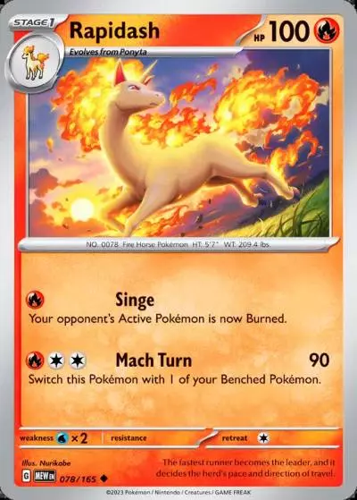 Rapidash 78/165 151 Pokemon card