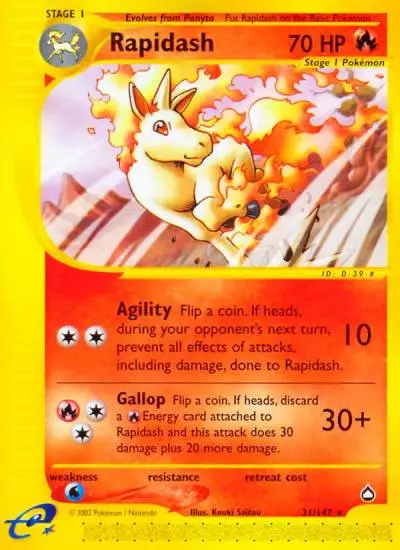 Rapidash 31/147 Aquapolis Pokemon card
