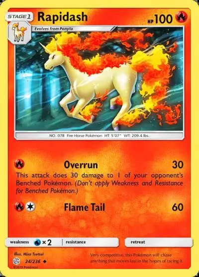 Rapidash 24/236 Cosmic Eclipse Pokemon card