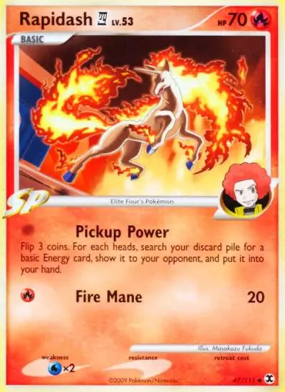 Rapidash E4 47/111 Rising Rivals Pokemon card