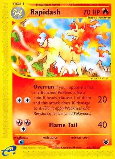 Rapidash 62/165 Expedition Base Set Pokemon card