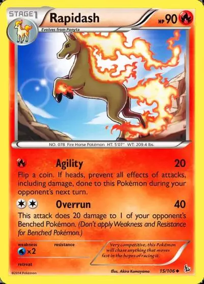 Rapidash 15/106 Flashfire Pokemon card