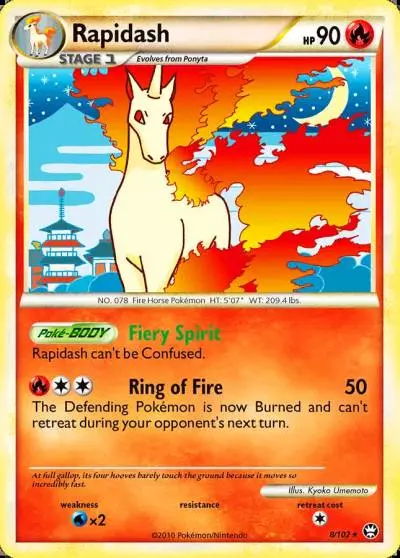 Rapidash 8/102 HS—Triumphant Pokemon card