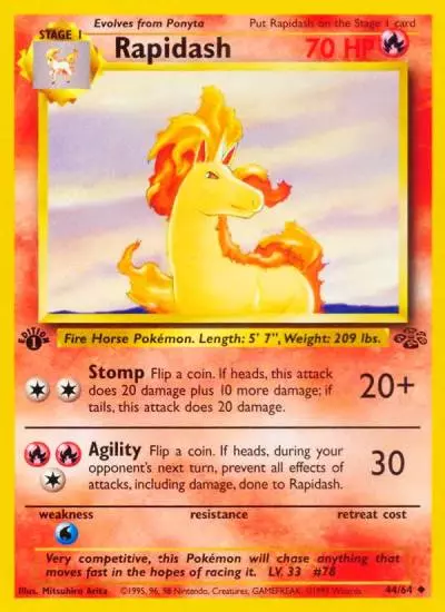 Rapidash 44/64 Jungle Pokemon card