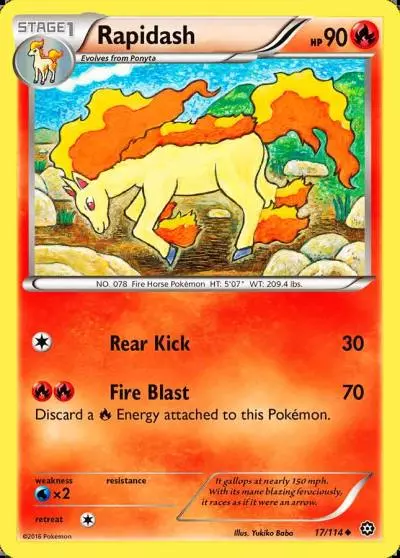 Rapidash 17/114 Steam Siege Pokemon card