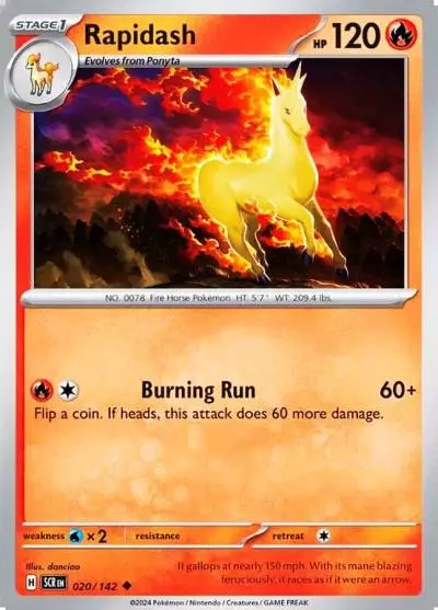 Rapidash 20/142 Stellar Crown Pokemon card