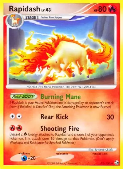 Rapidash 22/100 Stormfront Pokemon card