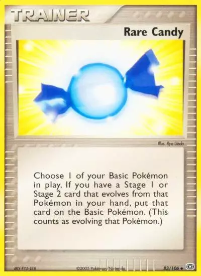 Rare Candy 83/106 Emerald Pokemon card