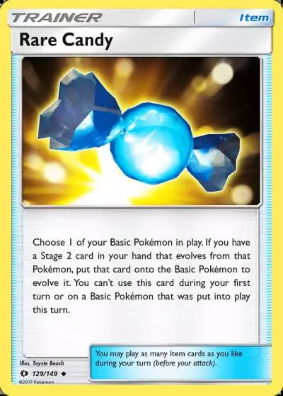 Rare Candy 129/149 Sun & Moon Pokemon card