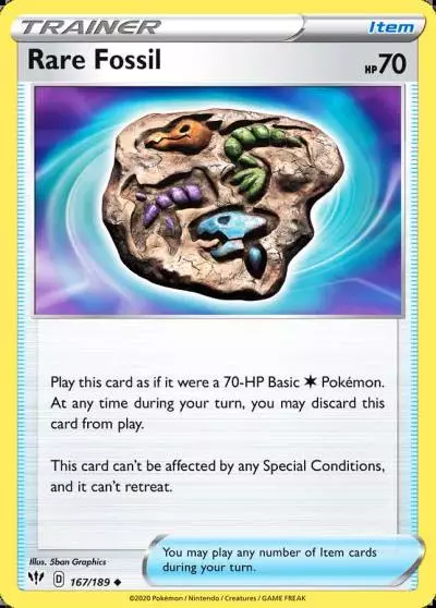 Rare Fossil 167/189 Darkness Ablaze Pokemon card