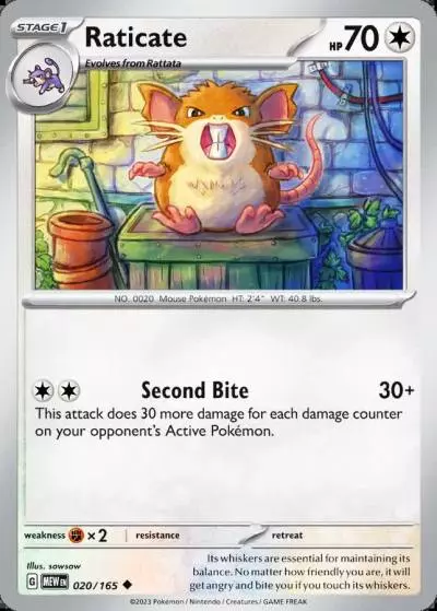 Raticate 20/165 151 Pokemon card