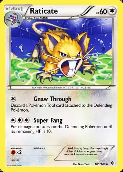 Raticate 105/149 Boundaries Crossed Pokemon card