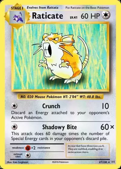 Raticate 67/108 Evolutions Pokemon card