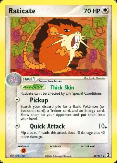 Raticate 48/112 FireRed & LeafGreen Pokemon card