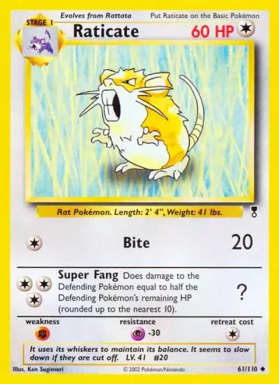 Raticate 61/110 Legendary Collection Pokemon card
