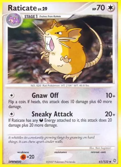 Raticate 61/132 Secret Wonders Pokemon card