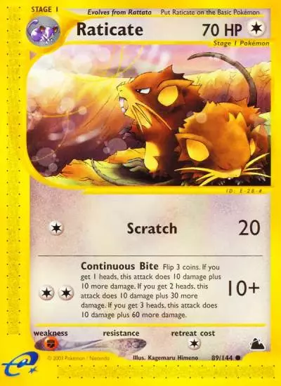 Raticate 89/144 Skyridge Pokemon card
